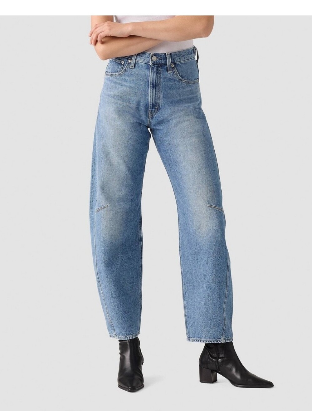 New!Levi's High-Rise Blue Cinch Barrel DenimJeans Loose Fit Women's Vintage Y2K